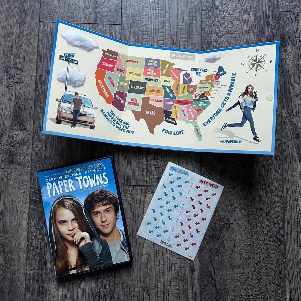 Paper Towns Collectible Rare Promo DVD Movie Map